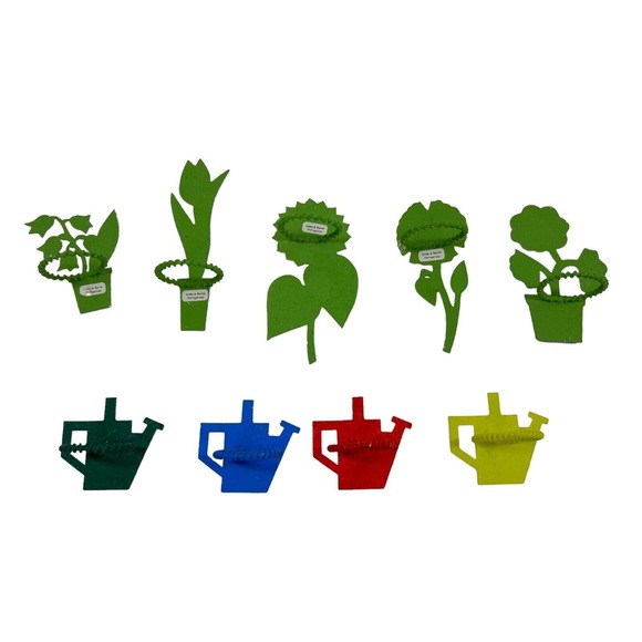 9 Vintage Metal Crate And Barrel Flower and Watering Can Napkin Rings - Picture 2 of 3